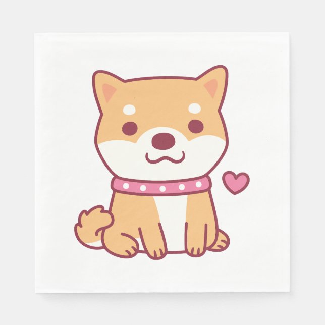 Cute Shiba Inu Hund Pappersservett (Framsidan)