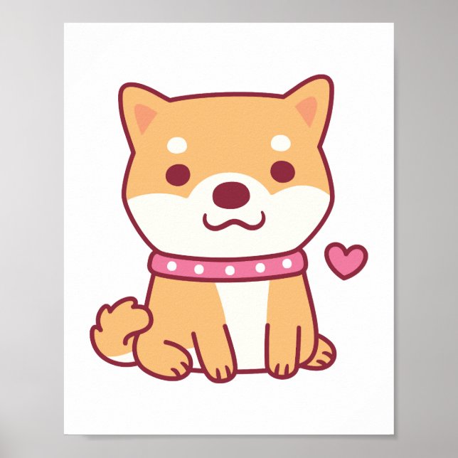Cute Shiba Inu Hund Poster (Framsidan)