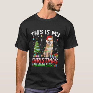 Cute Shiba Inu Hund Santa jul Ljus Hund Kärlek T Shirt