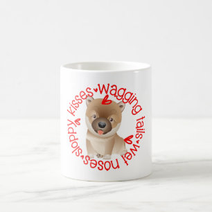 Cute Shiba Inu hund, slarviga kyssar Kaffemugg