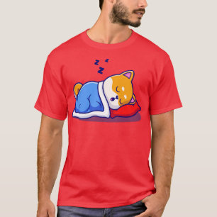Cute Shiba Inu-Hund som lyfter med pån och blanka T Shirt
