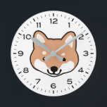 Cute Shiba Inu Hund Tecknad Rund Klocka<br><div class="desc">En roligt väggklocka för hemmet eller kontoret. Gör en ursprunglig gåva till Shiba Inu älskare. Kolla in Jenns Doodle World om du vill ha ännu fler dekorativa klockor och hund aveln var hemdekanter.</div>