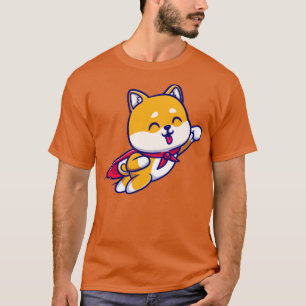 Cute Shiba Inu Hund Toppen Flies Tecknad T Shirt