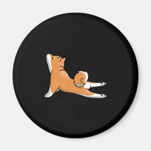 Cute shiba inu hund Yyoga pose födelsedagspres Magnet