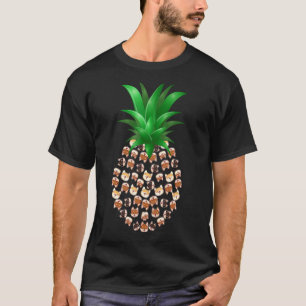Cute Shiba Inu Hundar Pineapple Tropical Fruit Sum T Shirt
