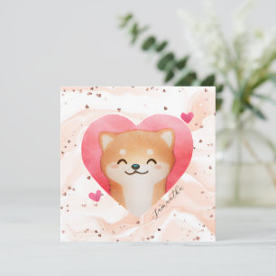 Cute Shiba Inu i ett hjärta