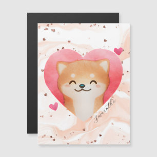 Cute Shiba Inu i ett hjärta