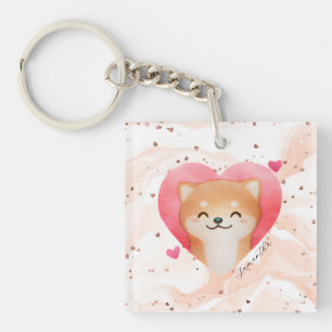 Cute Shiba Inu i ett hjärta