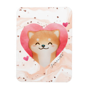 Cute Shiba Inu i ett hjärta Magnet