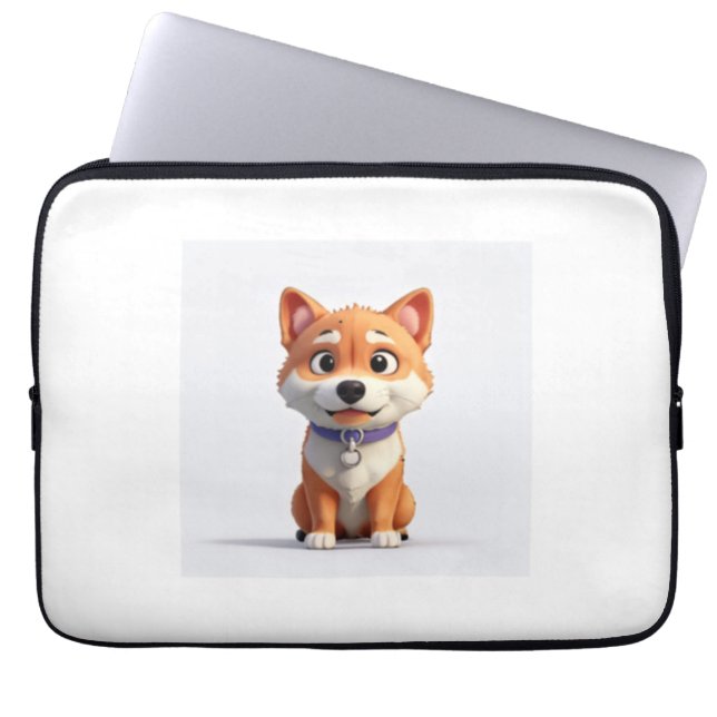 Cute Shiba Inu Laptop Fodral (Framsidan)