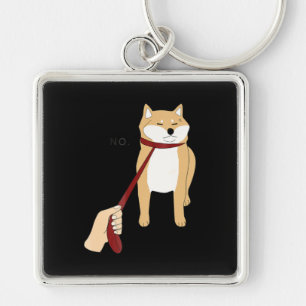 Cute shiba inu Oope hund - lustig design Fyrkantig Silverfärgad Nyckelring