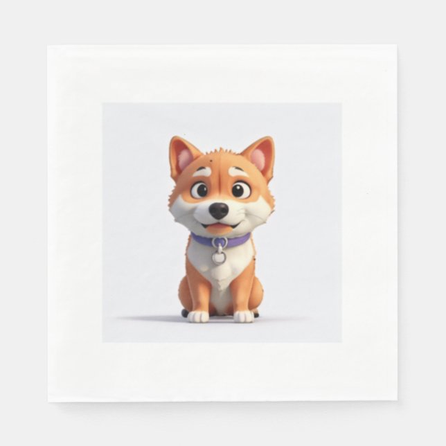 Cute Shiba Inu Pappersservett (Framsidan)