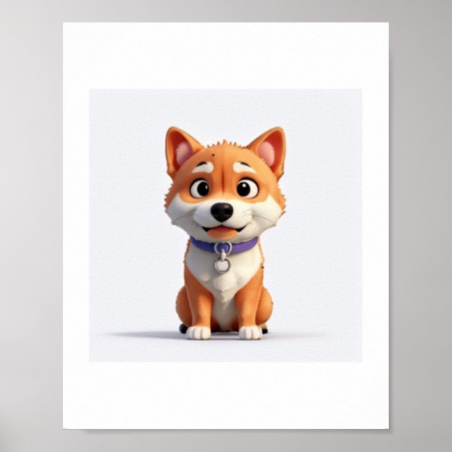 Cute Shiba Inu Poster (Framsidan)