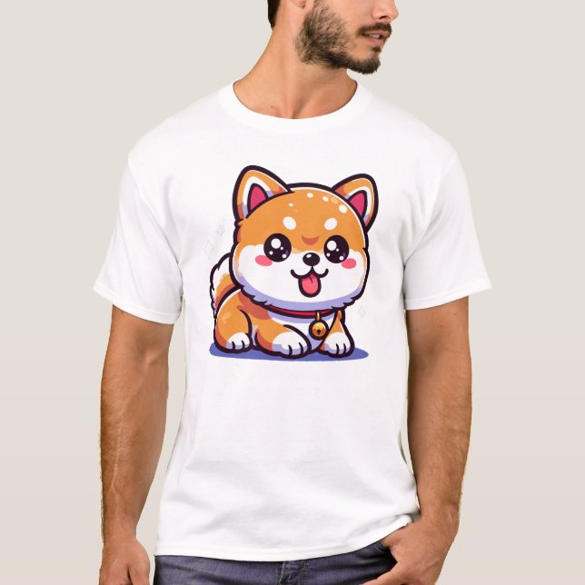 Cute Shiba Inu Pup T Shirt (Framsida)
