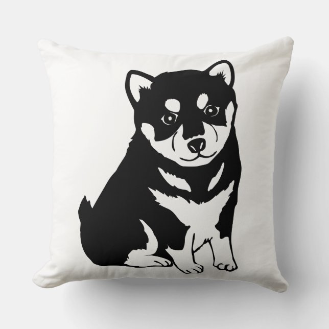 Cute Shiba Inu Puppy Art Kudde (Framsida)