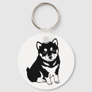 Cute Shiba Inu Puppy Art Nyckelring