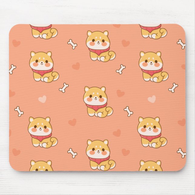 Cute Shiba Inu Seamless Mönster Musmatta (Framsidan)
