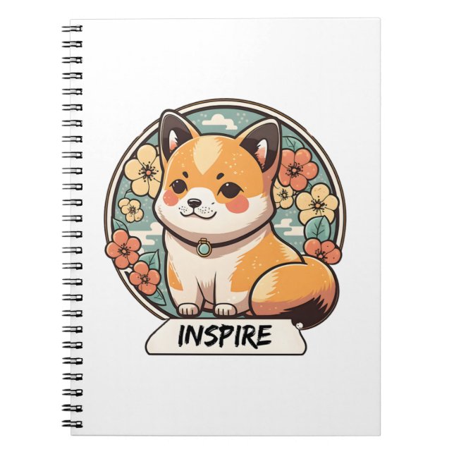 Cute Shiba Inu Valp Anteckningsbok (Framsidan)