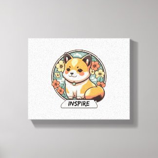 Cute Shiba Inu Valp Canvastryck