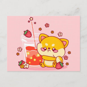Cute Shiba Inu Valp Postcard Vykort