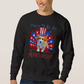 Cute Shih Poo American Flagga Lycklig 4:e juli Lång Ärmad Tröja