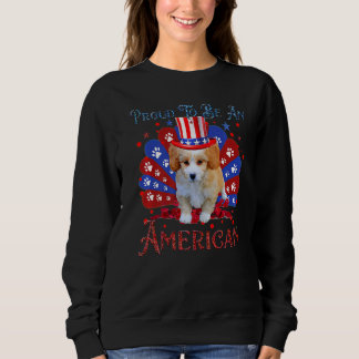 Cute Shih Poo American Flagga Lycklig 4:e juli T Shirt