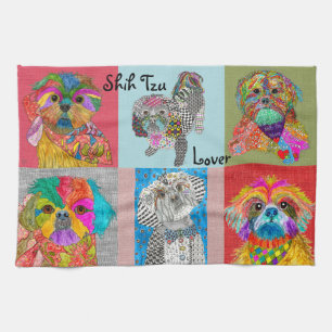 Cute Shih Tzu Älskare Assortment Kitchen Towel Kökshandduk