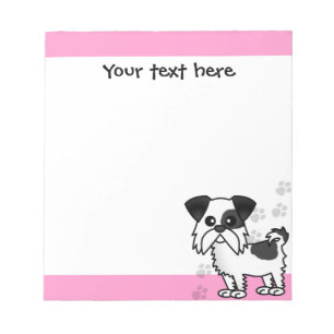 Cute Shih Tzu Black and White - Rosa Anteckningsblock