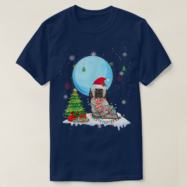 Cute Shih Tzu Christmas Dog Lights Lover Tee  (Design framsida)
