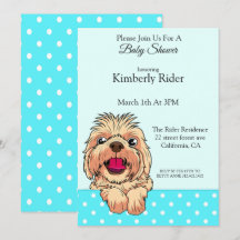 Cute Shih Tzu Hund Baby Shower-inbjudan