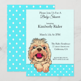 Cute Shih Tzu Hund Baby Shower-inbjudan Inbjudningar