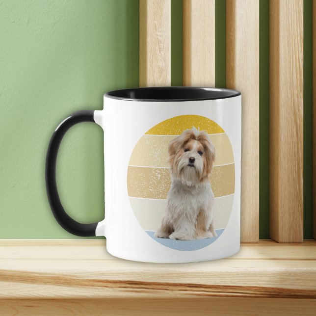 Cute Shih Tzu Hund Retro Sunset Mugg (Skapare uppladdad)