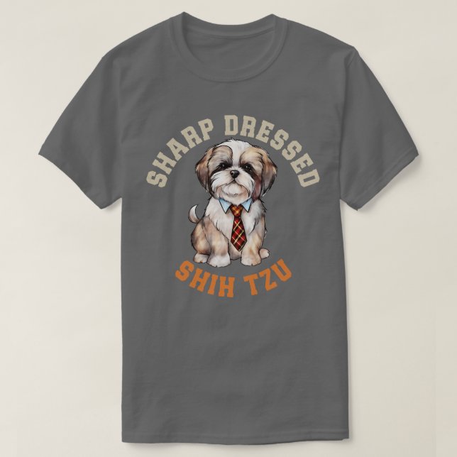 Cute Shih Tzu Hund T Shirt (Design framsida)