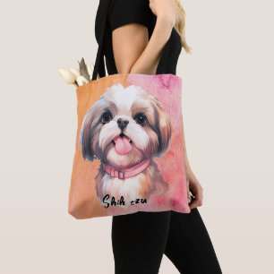 Cute Shih tzu Hund Tygkasse