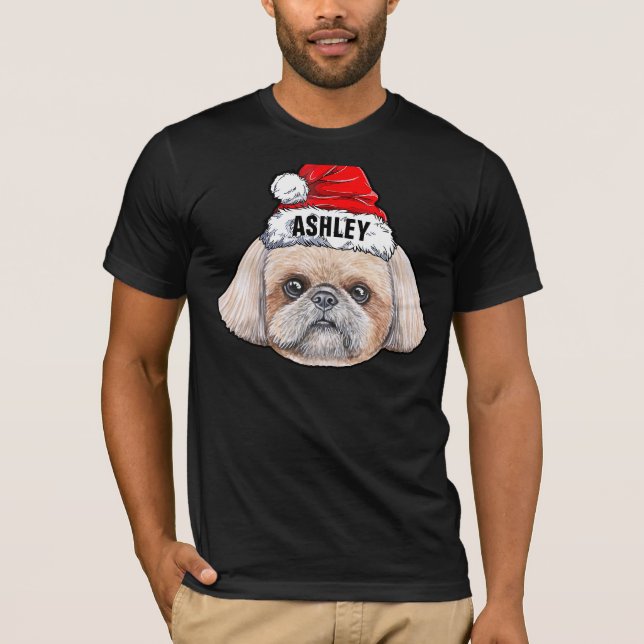 Cute Shih tzu jul Hat Hund Big T Shirt (Framsida)
