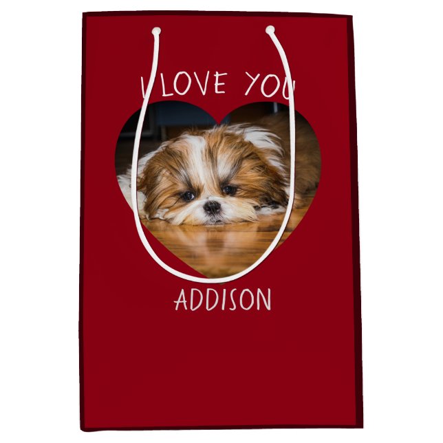 Cute shih tzu kärlek Valentine hjärtfoto (Framsidan)