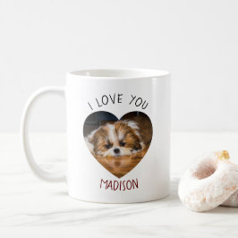 Cute shih tzu kärlek Valentine hjärtfoto Kaffemugg