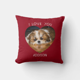 Cute shih tzu kärlek Valentine hjärtfoto Kudde