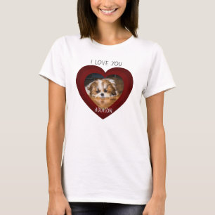 Cute shih tzu kärlek Valentine-hjärtfoto T-Shirt