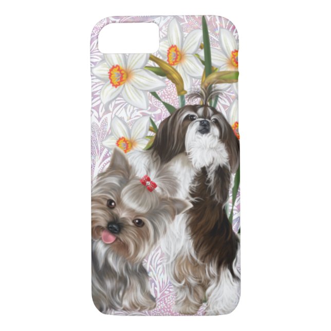Cute Shih Tzu och Yorkie Case-Mate iPhone Skal (Baksida)