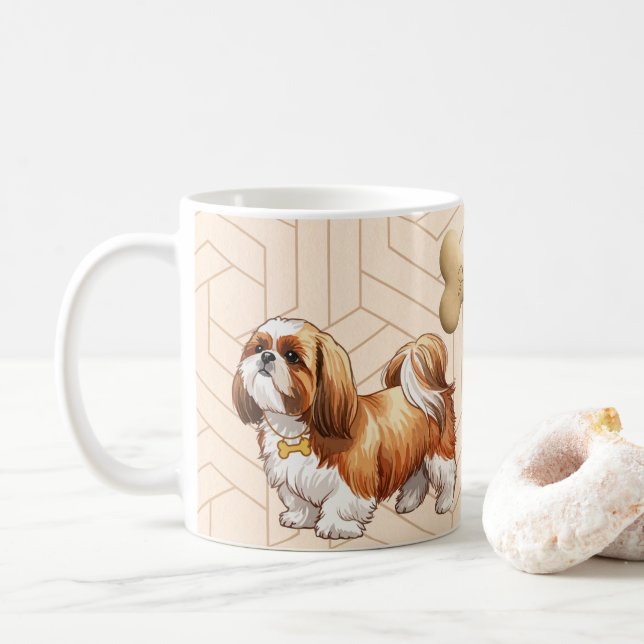 Cute Shih Tzu Pattern Mug for Dog Lovers Kaffemugg (Med munk)