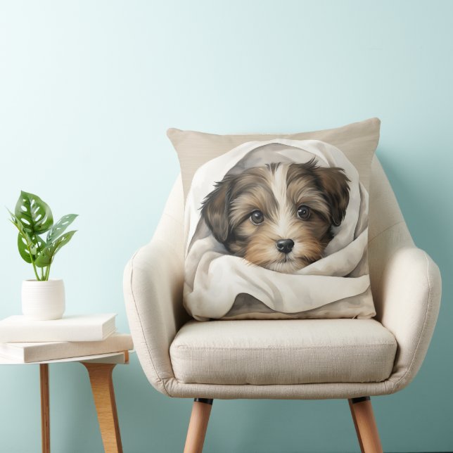 CUTE SHIH TZU PUPPY UNDER BLANKET KUDDE (Stol)