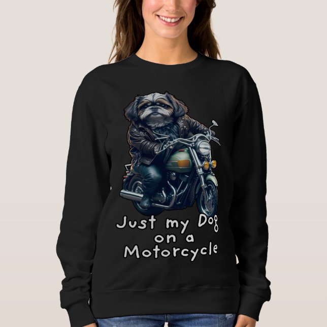 Cute Shih Tzu ride on a motorcycle  Christmas  1 T Shirt (Framsida)