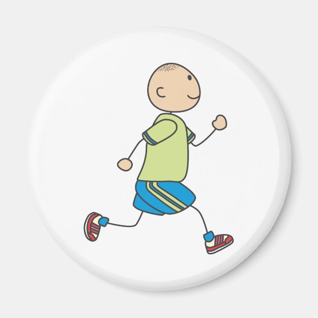 Cute Shirts | Cute Boy Running Gift Shirts Magnet (Framsidan)