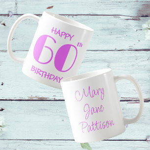 Cute Shock rosa 60:e födelsedagen Namn Kaffemugg