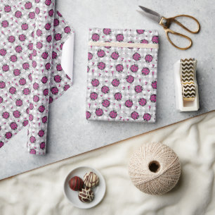 Cute Shock rosa & Black Ladybug Teckning Mönster K Presentpapper