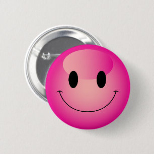 Cute Shock rosa Decora Kei Smiling Emoji Knapp