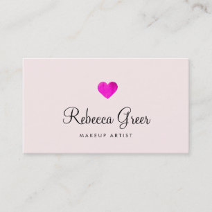 Cute Shock rosa Heart Beauty Salon Visitkort
