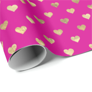 Cute Shock rosa Hearts Mönster Presentpapper