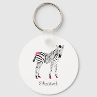 Cute Shock rosa och Black Girly Zebra med Namn
